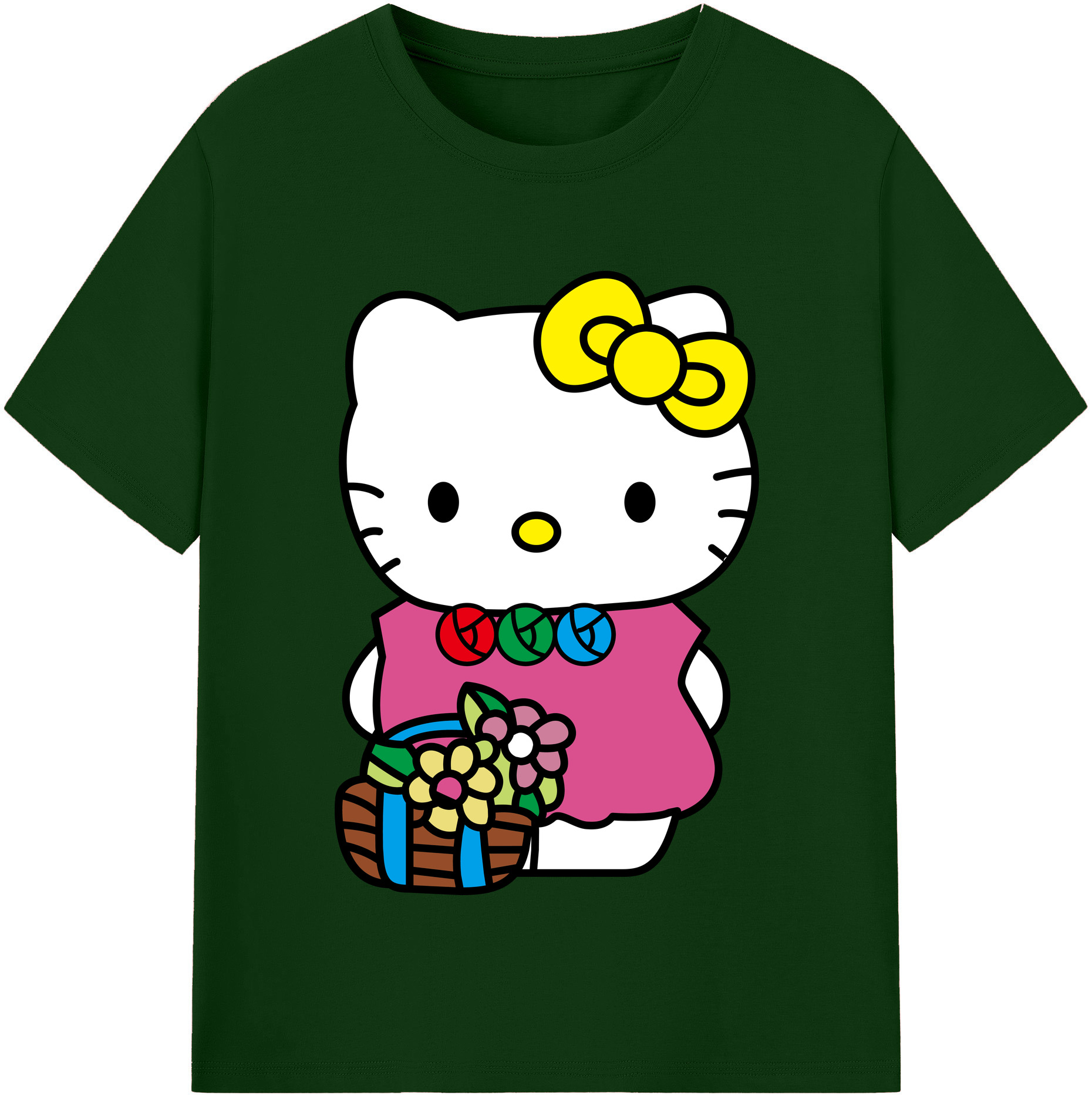 （画像用） Hello Kitty ハローキティ 綿100％半袖Tシャツ（フロントプリント）